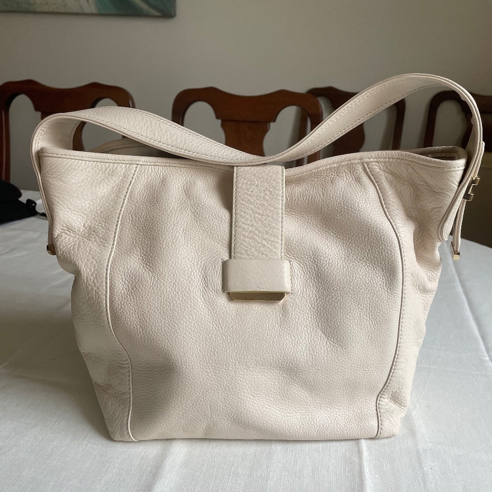 Liz Claiborne Cream Leather Shoulder Bag
